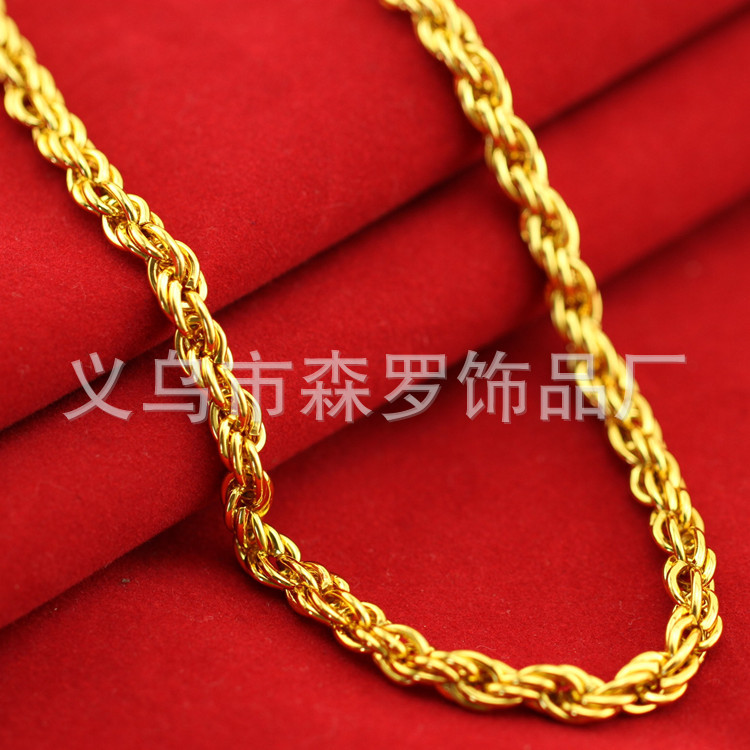18K gold-plated necklace for men, bold live-streaming gold chain, imitation gold men's neck chain market