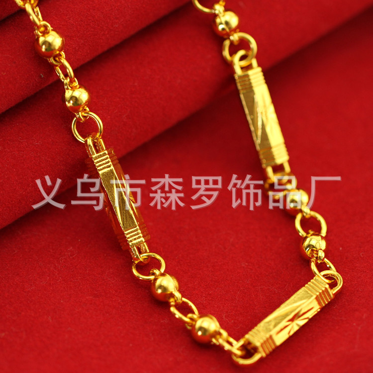 18K gold-plated necklace for men, bold live-streaming gold chain, imitation gold men's neck chain market