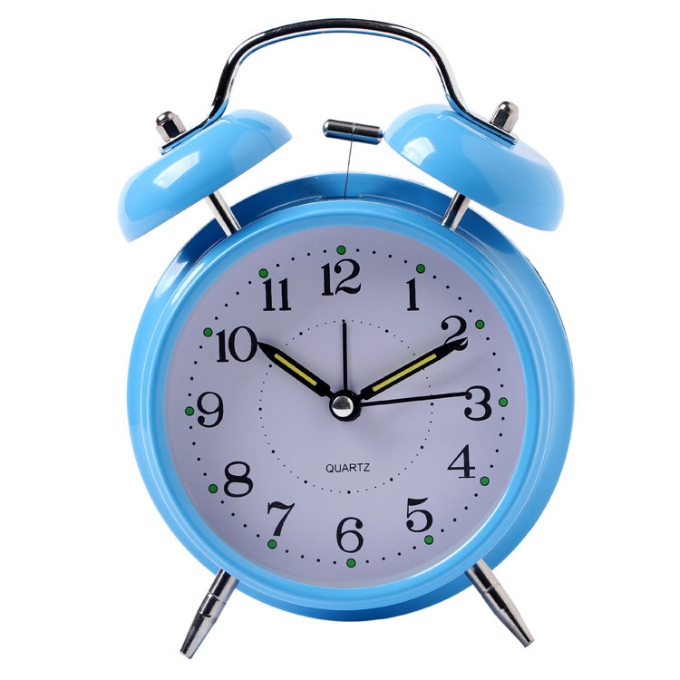 4-inch Metal Bell Alarm Clock Can Add Logo Silent with Light Children Student Clock
