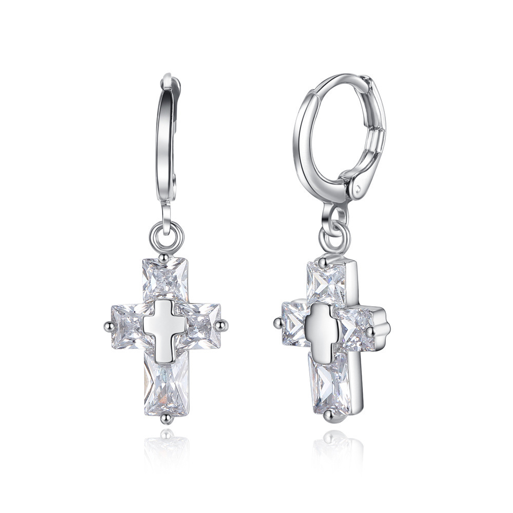 Ear Cuff Women Cross Zircon Earring Exquisite Zircon Ear Cuff Accessory