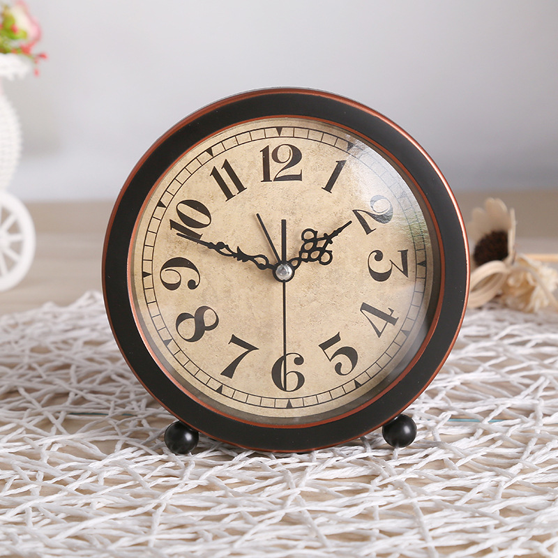 European-style alarm clock, bedside silent metal student alarm clock G51