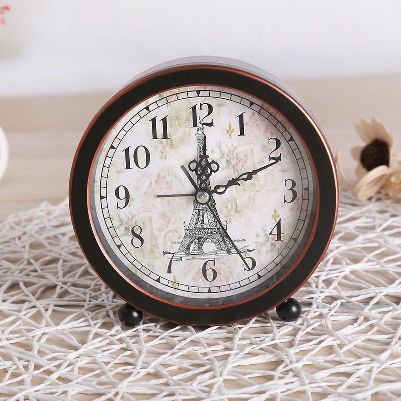 European-style alarm clock, bedside silent metal student alarm clock G51