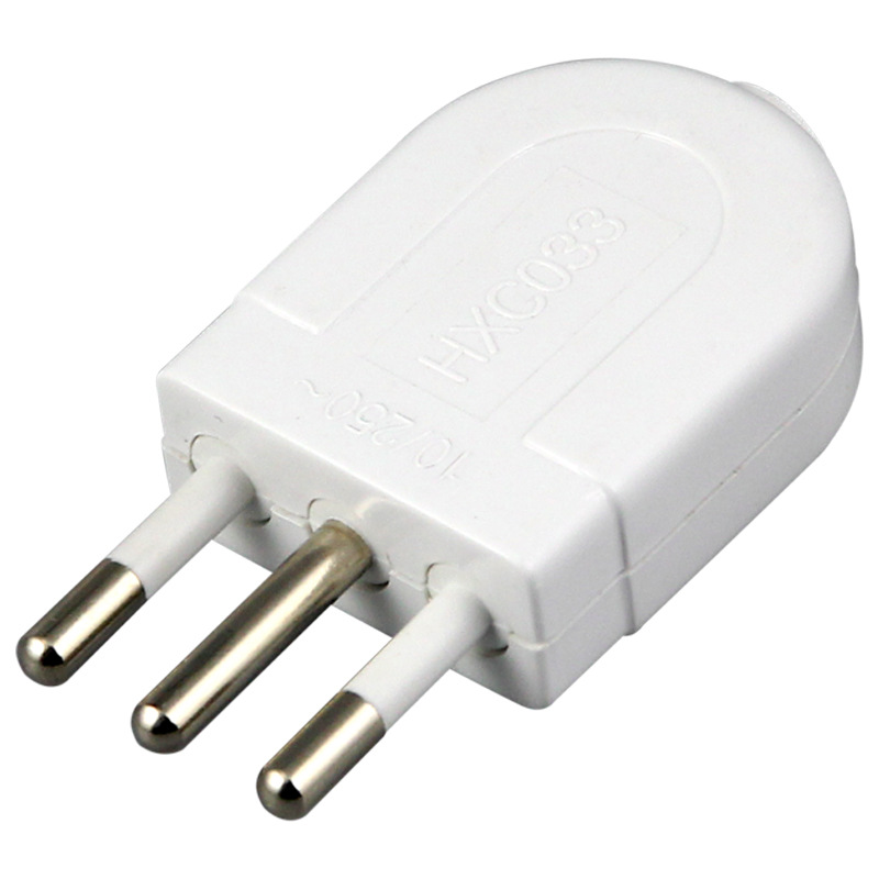 Italian standard 10A small Italian power male plug 3-hole female socket, three-round-pin detachable 16A large Italian plug