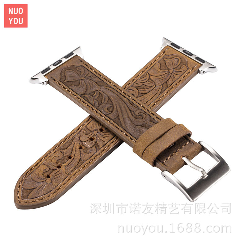Replacement smart watch strap genuine leather wristband watch