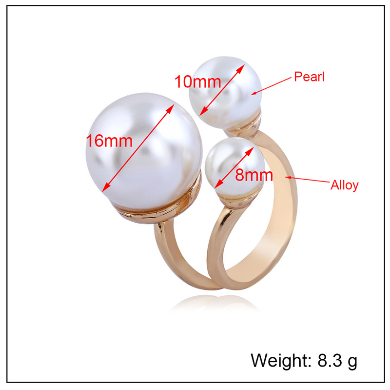 High-quality popular hand jewelry ring pearl knuckle index finger ring gold silver