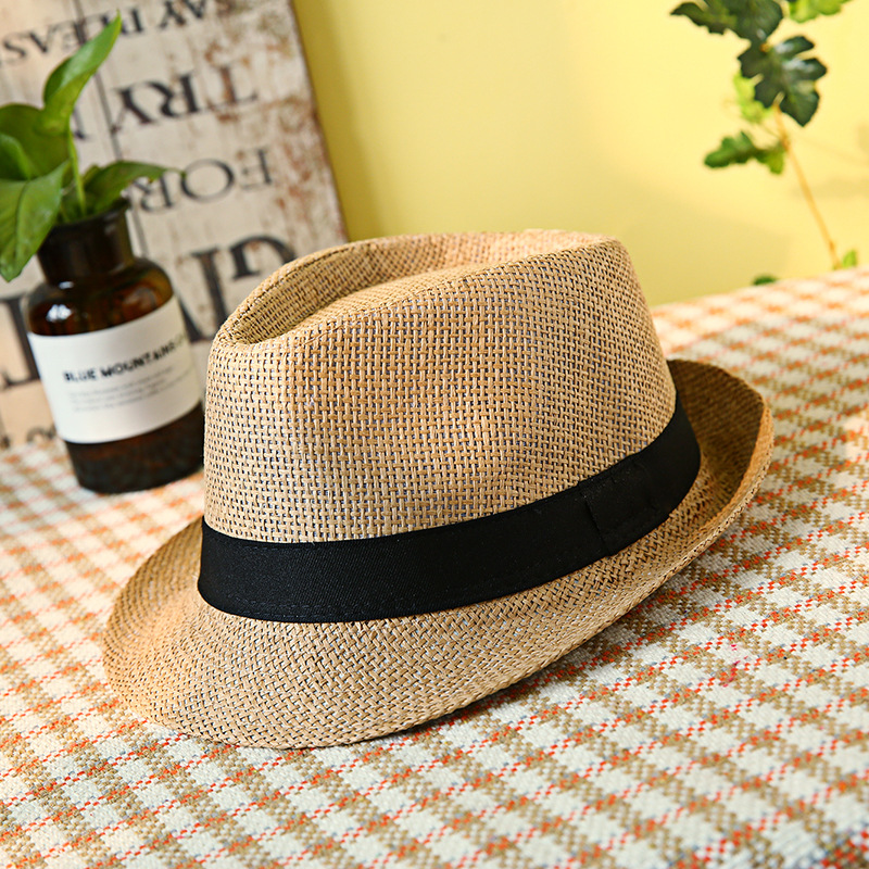 Hat Men's 2021 Summer Linen Paper Straw Breathable and Refreshing Small Fedora Construction Site Sun Hat