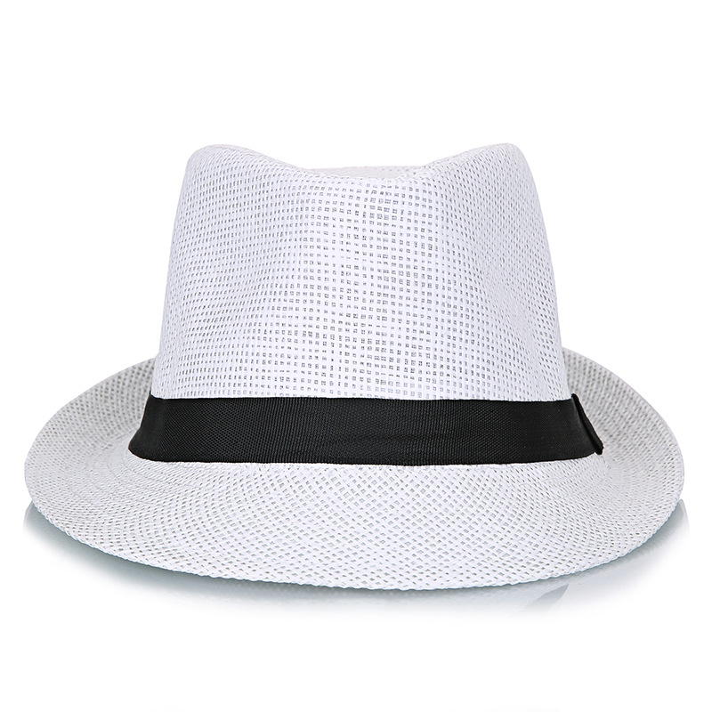 Hat Men's 2021 Summer Linen Paper Straw Breathable and Refreshing Small Fedora Construction Site Sun Hat