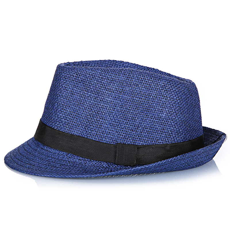 Hat Men's 2021 Summer Linen Paper Straw Breathable and Refreshing Small Fedora Construction Site Sun Hat