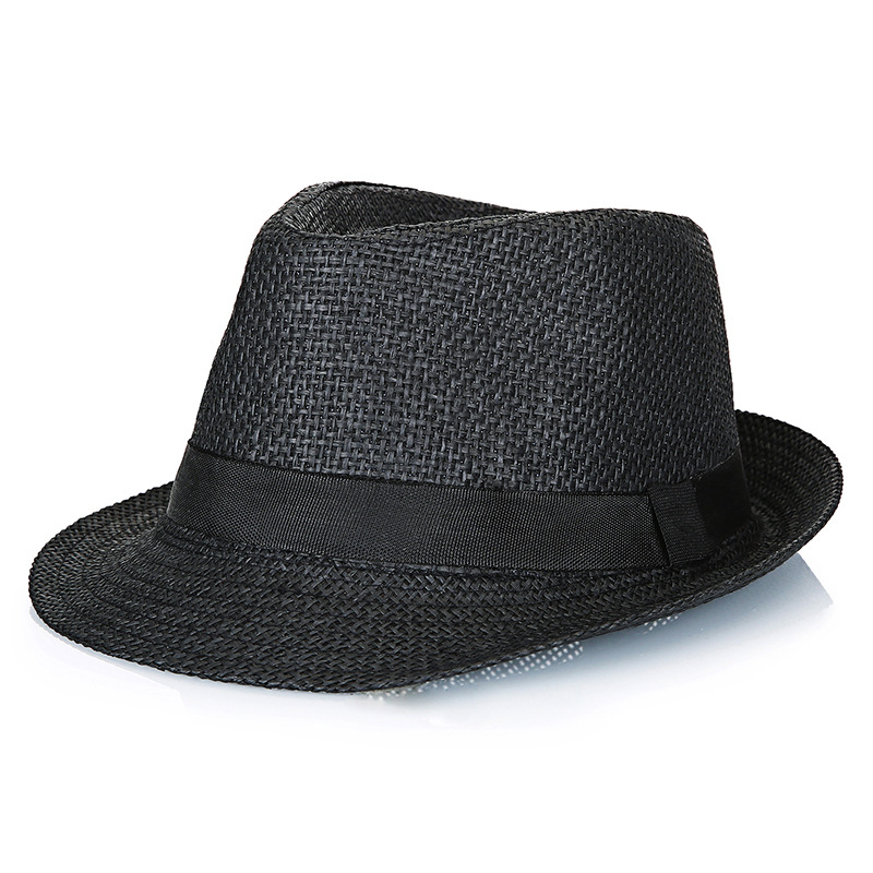 Hat Men's 2021 Summer Linen Paper Straw Breathable and Refreshing Small Fedora Construction Site Sun Hat