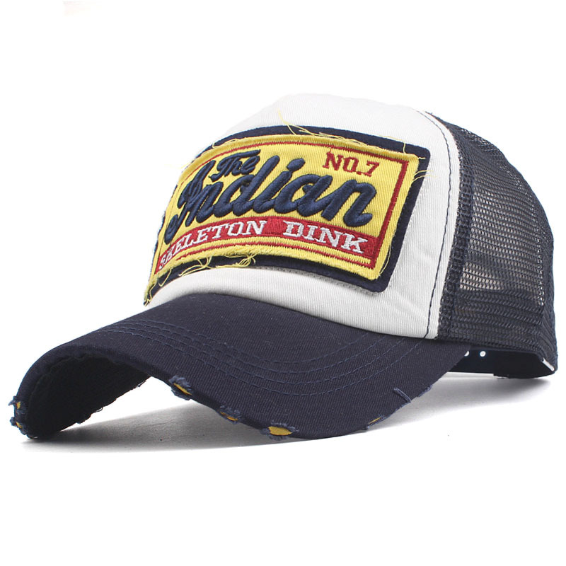 Patch mesh baseball cap, simple cap for men and women, couple hip-hop hat