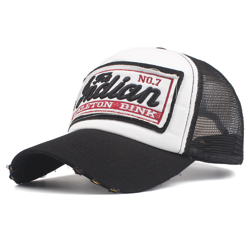 Patch mesh baseball cap, simple cap for men and women, couple hip-hop hat