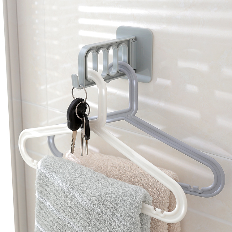 Foldable door hook, household invisible clothes hook, plastic wall-mounted hanger storage adhesive hook