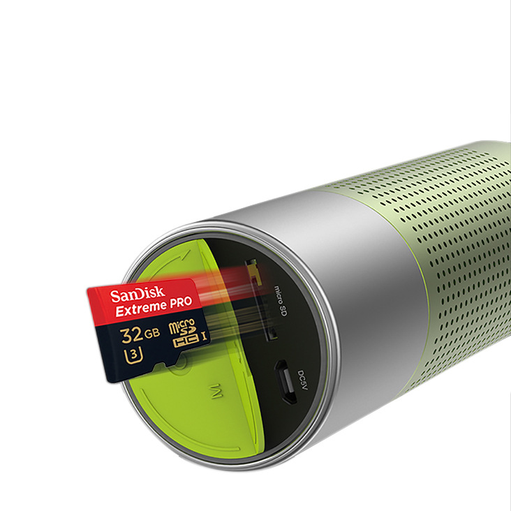 Bluetooth speaker small steel cannon flashlight card playback outdoor waterproof portable music call metal small speaker