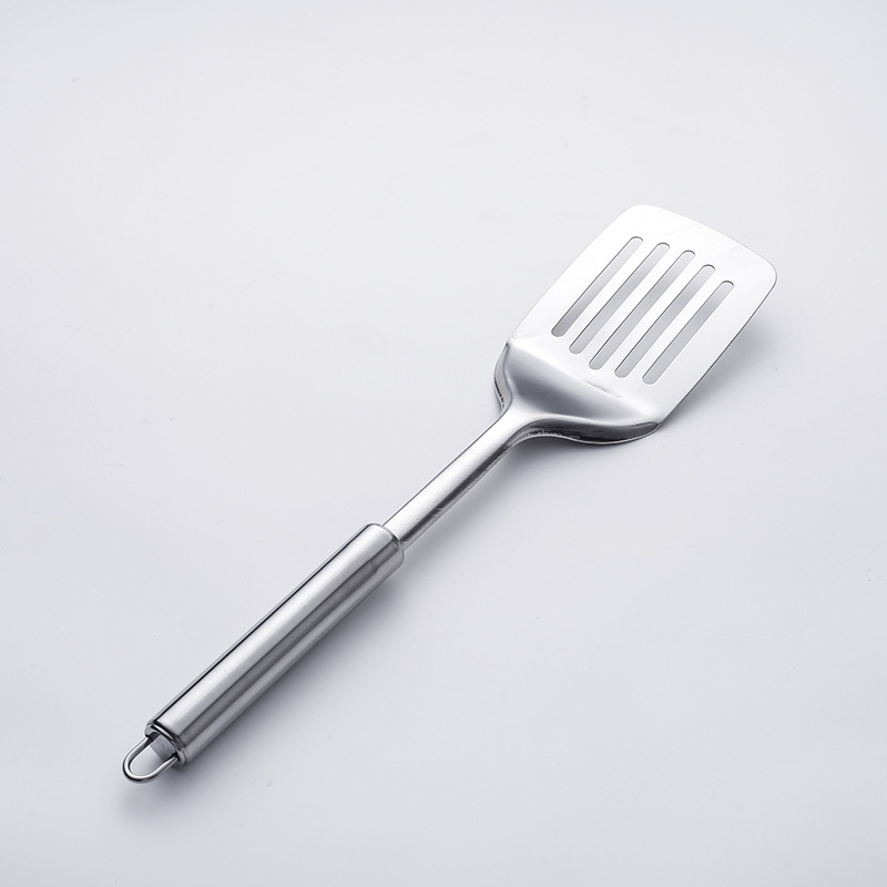 Thickened stainless steel spatula set for home use, soup spoon, high temperature resistant spatula, slotted spoon, kitchen, outdoor, hotel