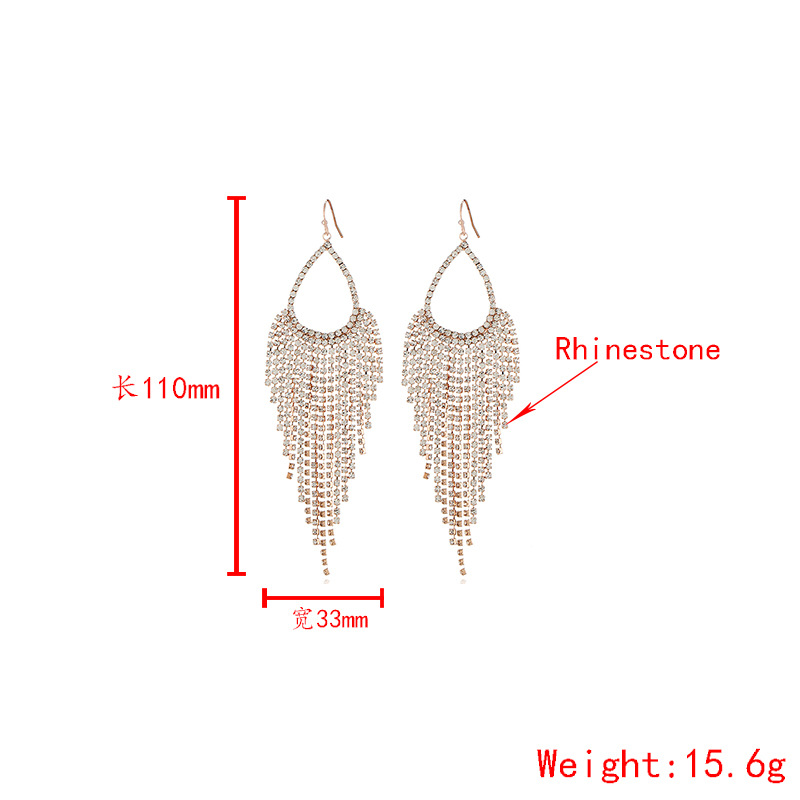 Accessories Women's Drop Earrings Tassel Rhinestone Claw Chain Full Diamond Earrings