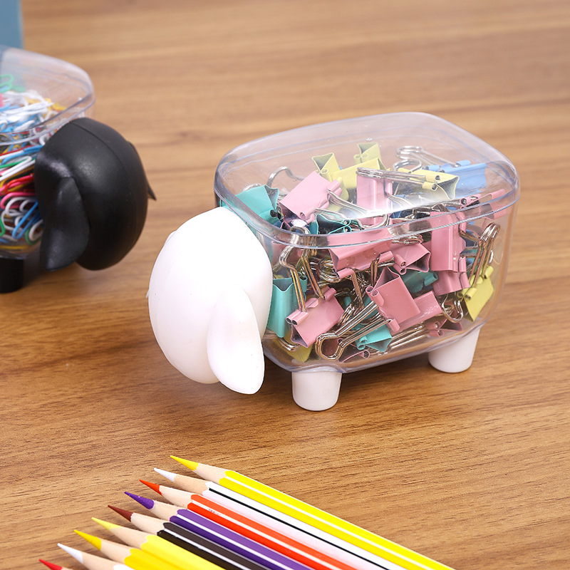 little sheep storage jar plastic desktop organizer toothpick cotton swab box