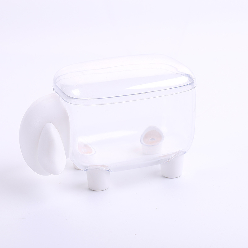 little sheep storage jar plastic desktop organizer toothpick cotton swab box