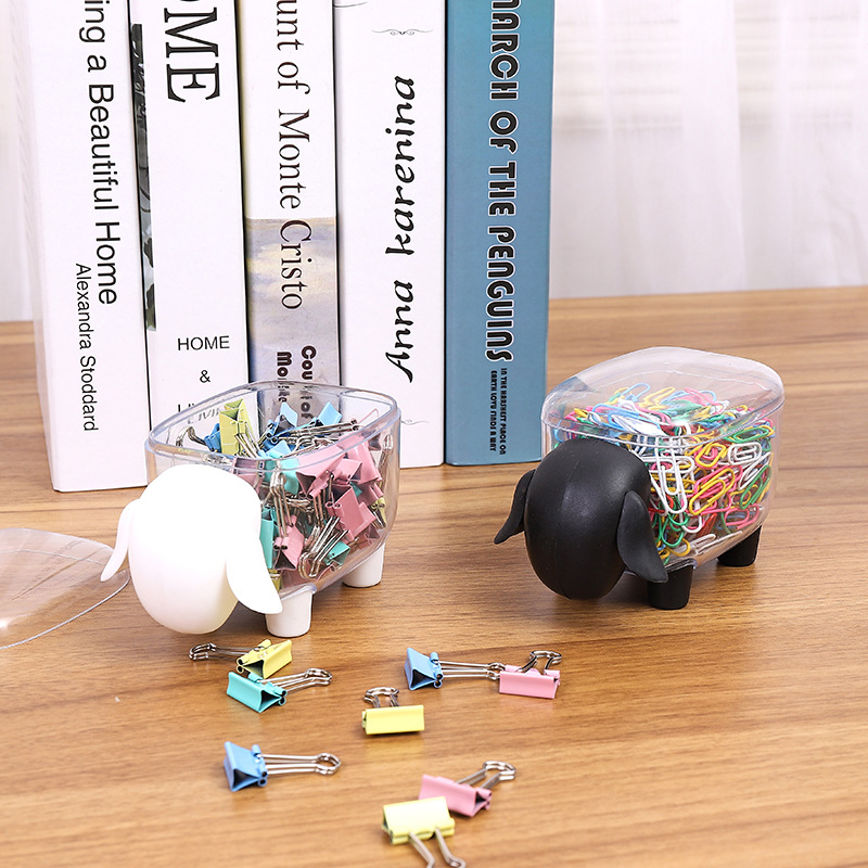 little sheep storage jar plastic desktop organizer toothpick cotton swab box