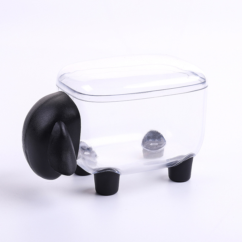 little sheep storage jar plastic desktop organizer toothpick cotton swab box