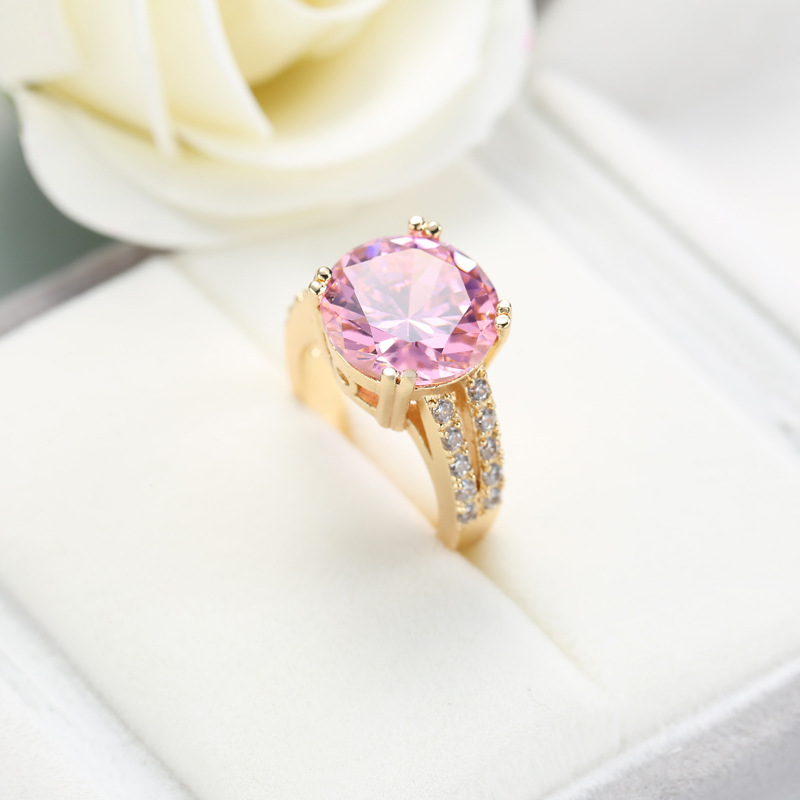 Fashion Jewelry Women's Pink Zircon Ring Accessories