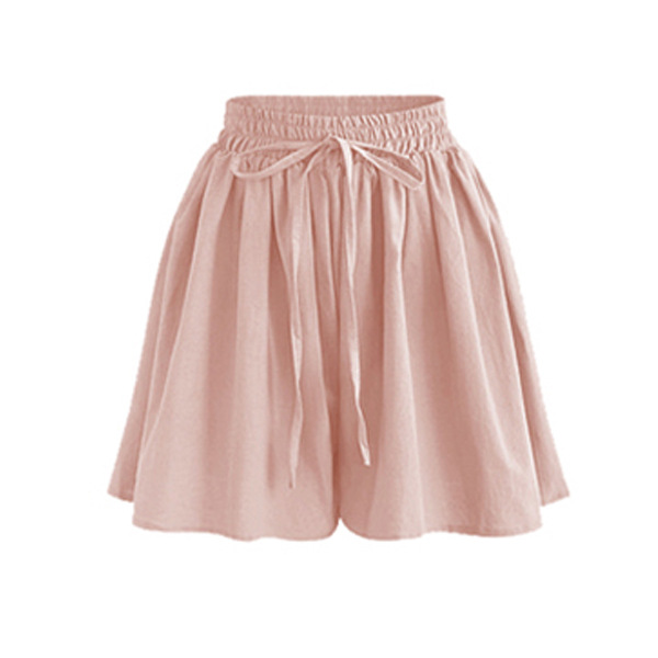 Plus size wide-leg shorts women summer new chiffon skirt pants single layer elastic waist loose casual pants