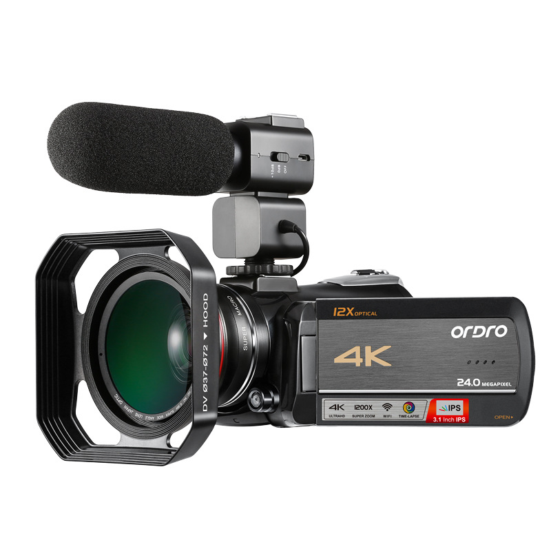 Government Procurement Ordro AC5 4K HD Digital Camcorder 12x Optical Zoom Home Conference Camera Interview