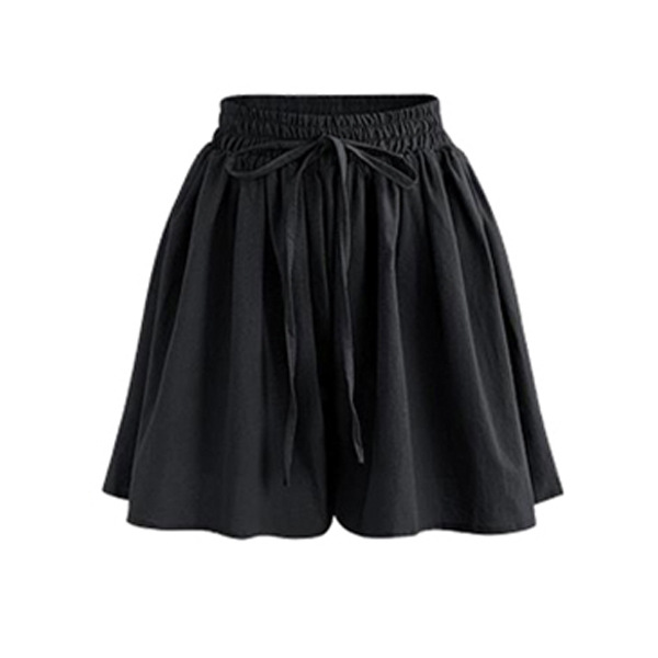 Plus size wide-leg shorts women summer new chiffon skirt pants single layer elastic waist loose casual pants