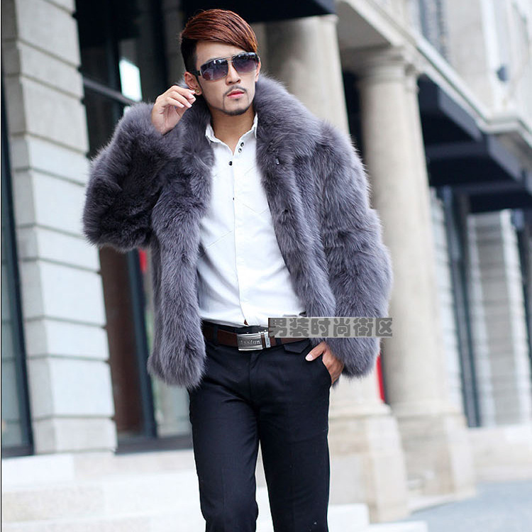 Men's fur jacket new imitation fox fur men's fur coat sales handsome business