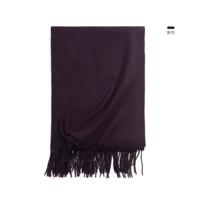 Inner Mongolia autumn and winter women's solid color wool scarf men's plain lamb fleece shawl thick cape