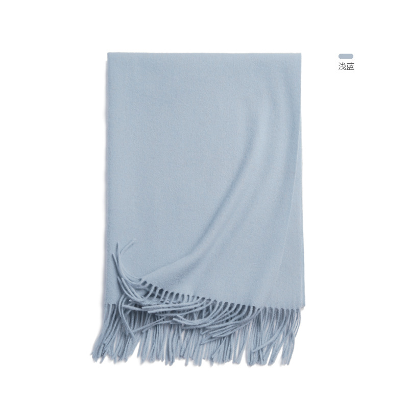 Inner Mongolia autumn and winter women's solid color wool scarf men's plain lamb fleece shawl thick cape
