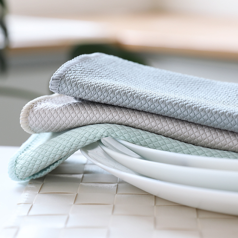 Glass cleaning special fish scale cloth, cleaning cloth, kitchen de-oiling, no trace, water-absorbing towel, no lint, non-greasy