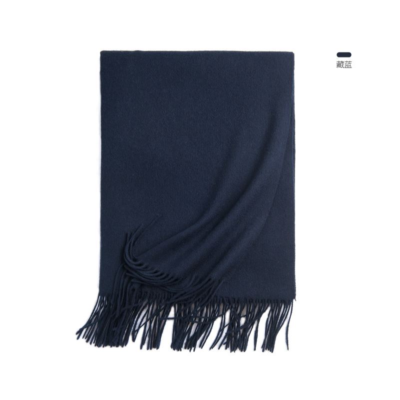 Inner Mongolia autumn and winter women's solid color wool scarf men's plain lamb fleece shawl thick cape