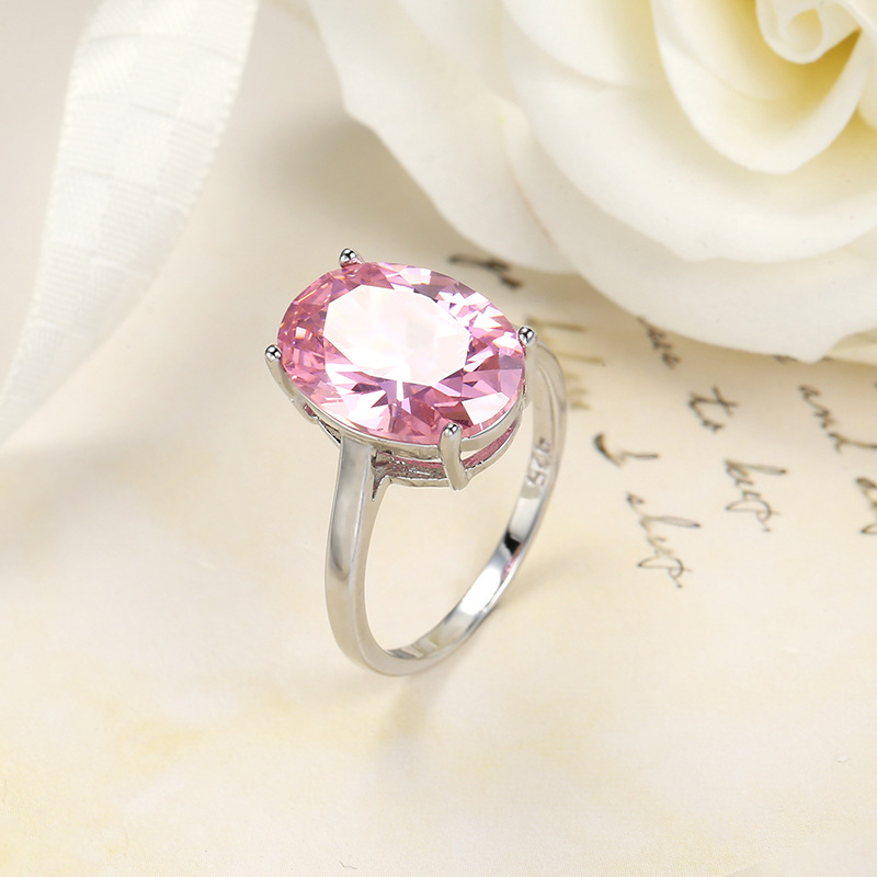 Fashion Jewelry Pink Wedding Apparel Accessories Exaggerated Large Zircon Ring