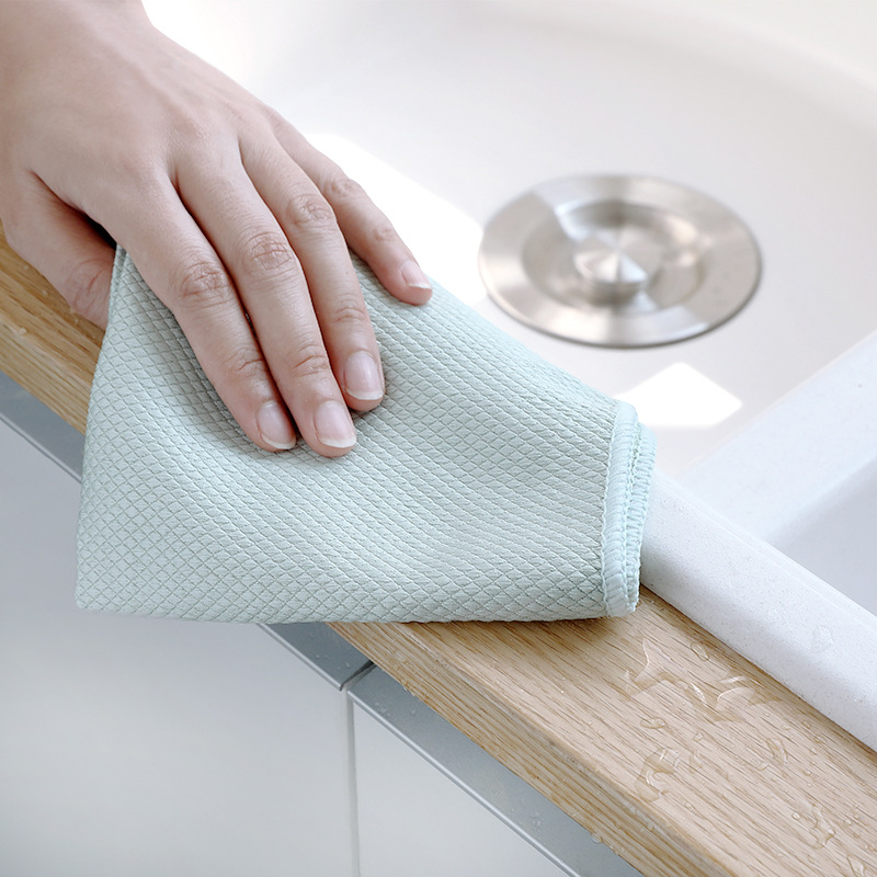Glass cleaning special fish scale cloth, cleaning cloth, kitchen de-oiling, no trace, water-absorbing towel, no lint, non-greasy