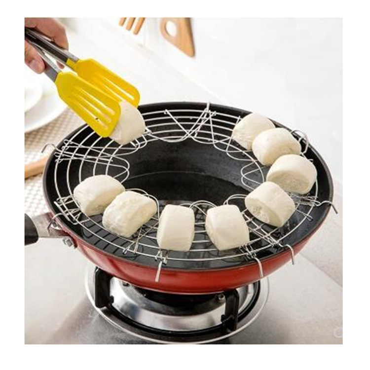 Stainless steel oil draining rack, semicircular folding oil filter rack, kitchen frying rack with guardrail
