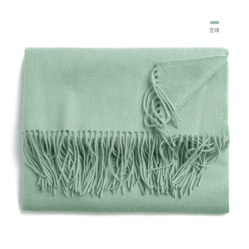 Inner Mongolia pure cashmere solid color water wave women's scarf autumn and winter warm solid color shawl cape