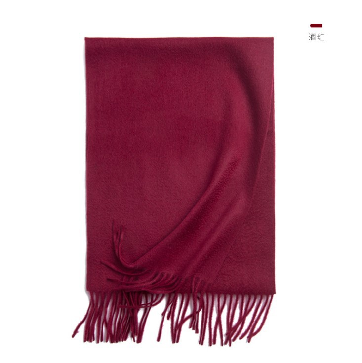 Inner Mongolia specialty pure cashmere solid color scarf long tassel plain color cold-proof cashmere shawl warm neck warmer
