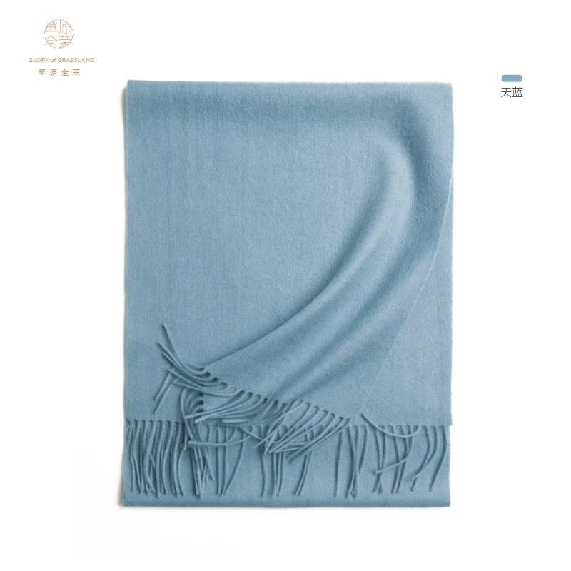 Inner Mongolia women's solid color wool scarf autumn and winter warm plain color small shawl warm neck warmer