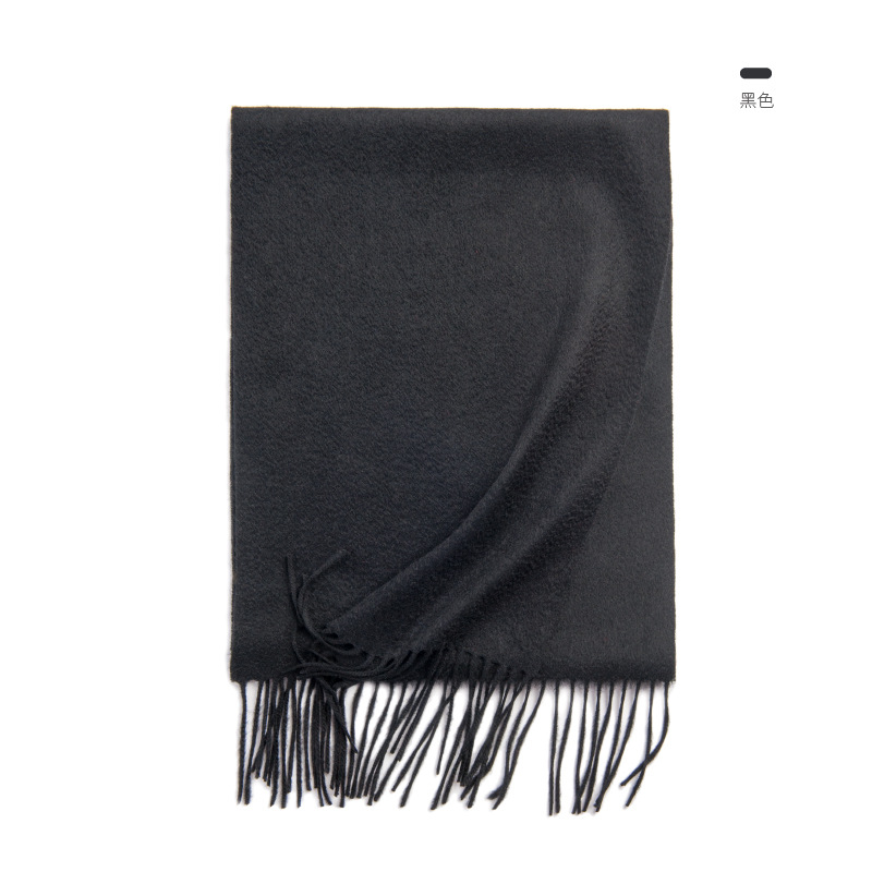 Inner Mongolia specialty pure cashmere solid color scarf long tassel plain color cold-proof cashmere shawl warm neck warmer