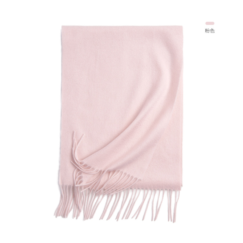 Inner Mongolia specialty pure cashmere solid color scarf long tassel plain color cold-proof cashmere shawl warm neck warmer