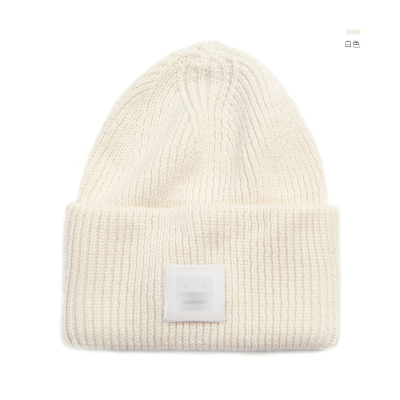 Inner Mongolia autumn and winter warm cold-proof wool knitted hat smile thicken wool hat