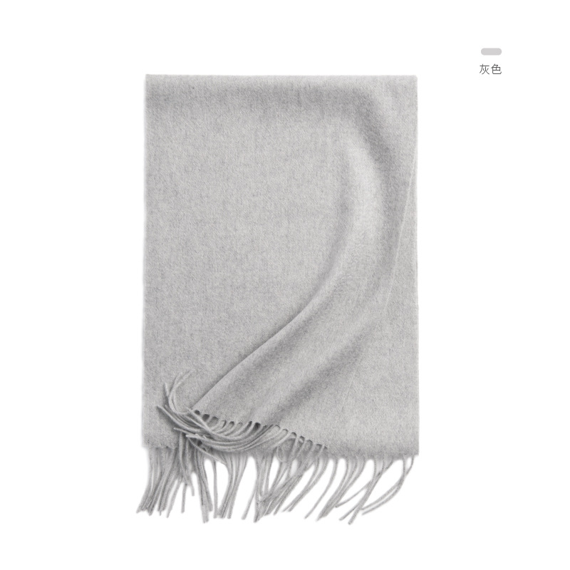 Inner Mongolia specialty pure cashmere solid color scarf long tassel plain color cold-proof cashmere shawl warm neck warmer