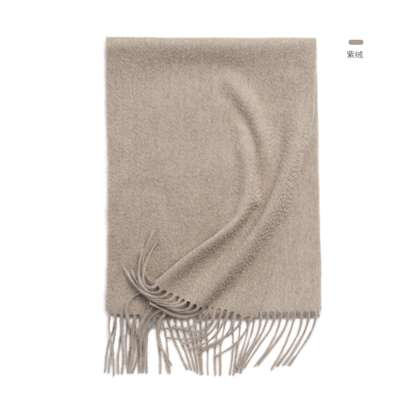 Inner Mongolia specialty pure cashmere solid color scarf long tassel plain color cold-proof cashmere shawl warm neck warmer