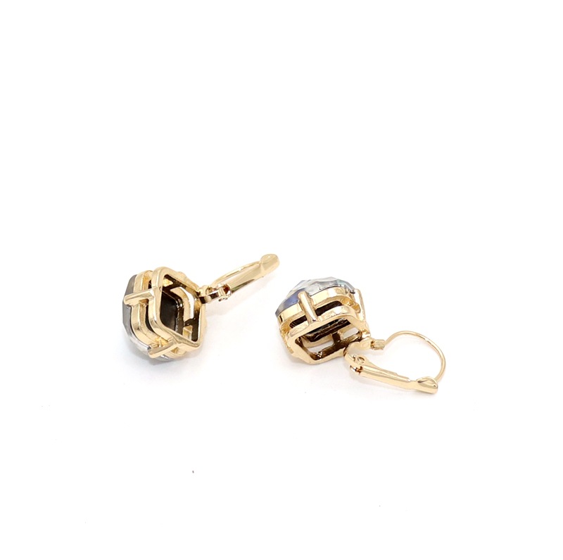 Design Development Accessories Abalone Shell Faceted Material Inlaid Hollow Three-Dimensional Exquisite Earrings