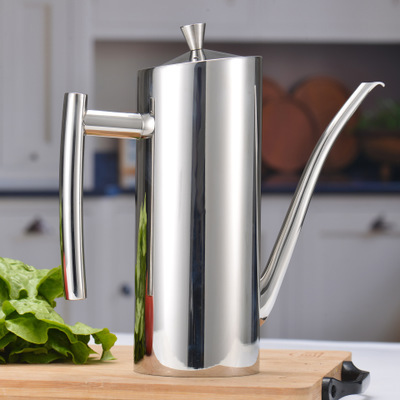 304 Stainless Steel Oil Can Kitchen Household Non-Drip Oil Bottle Restaurant Commercial Food Grade Large Capacity Oil Storage