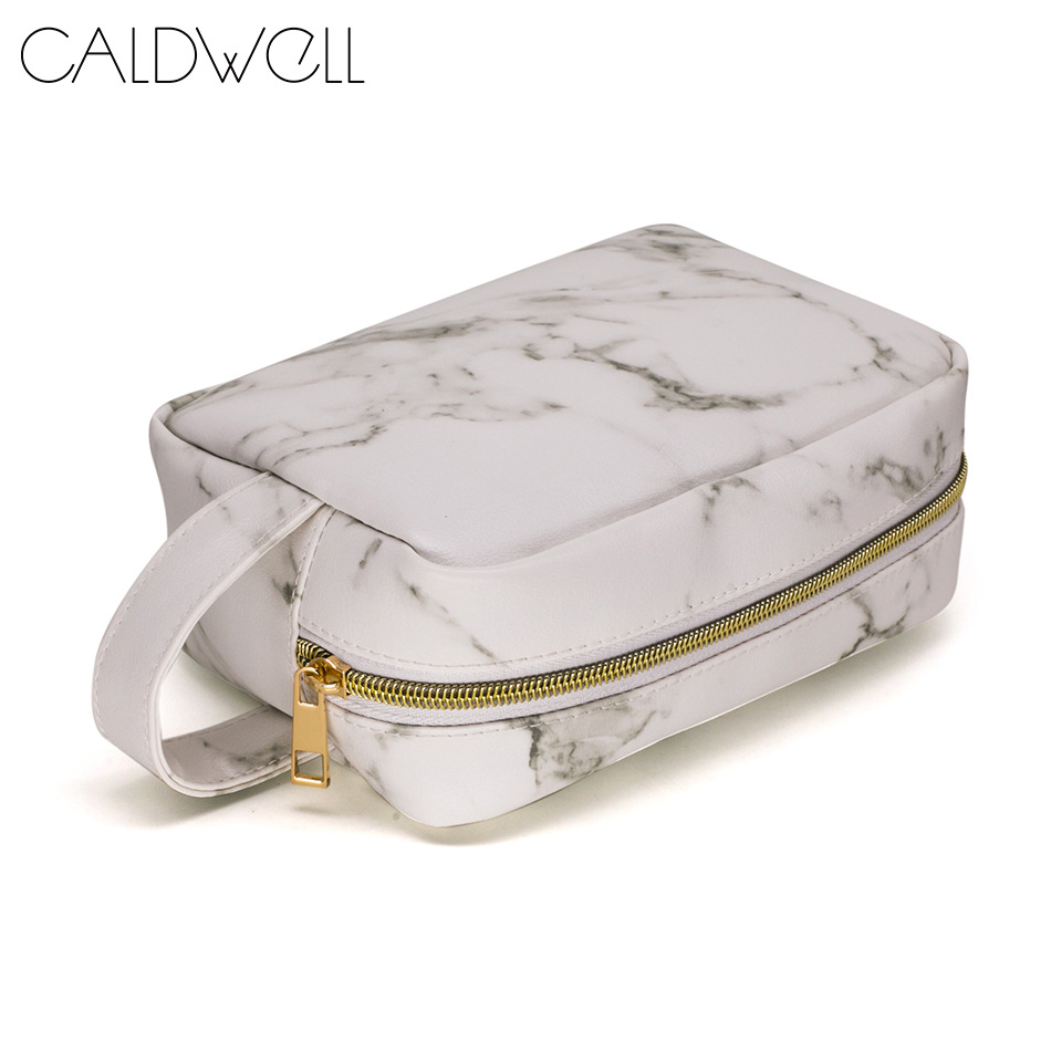 Marble Pattern Cosmetic Bag Large Capacity Lazy Person Storage Bag Multifunctional Portable Travel Toiletry Bag Stone Pattern