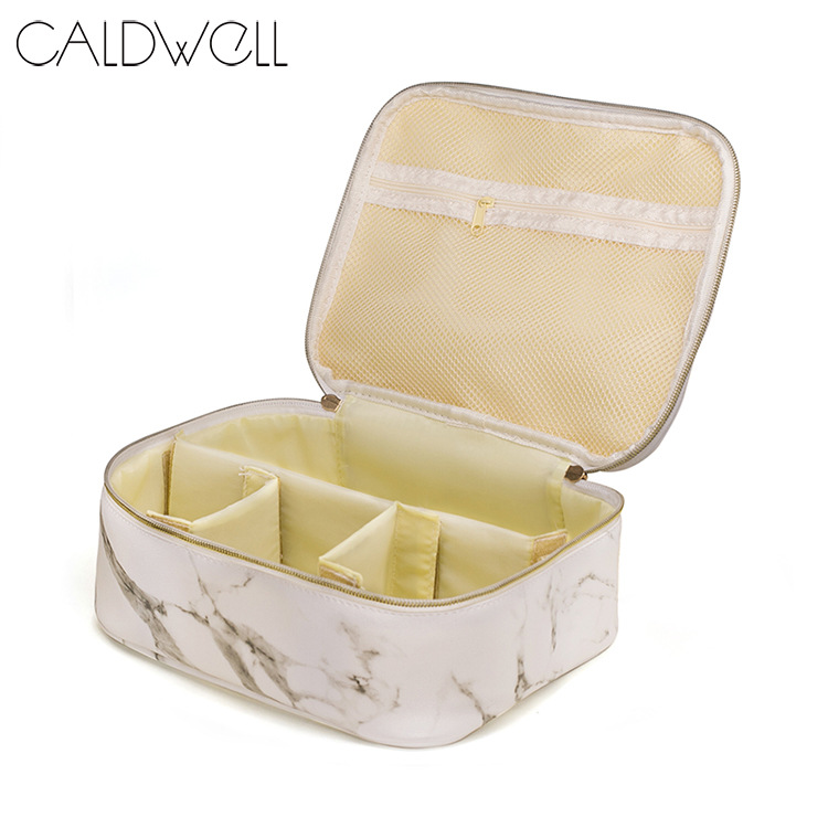Marble Pattern Cosmetic Bag Large Capacity Lazy Person Storage Bag Multifunctional Portable Travel Toiletry Bag Stone Pattern