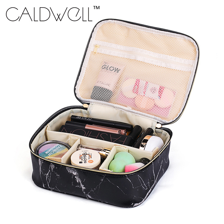 Marble Pattern Cosmetic Bag Large Capacity Lazy Person Storage Bag Multifunctional Portable Travel Toiletry Bag Stone Pattern