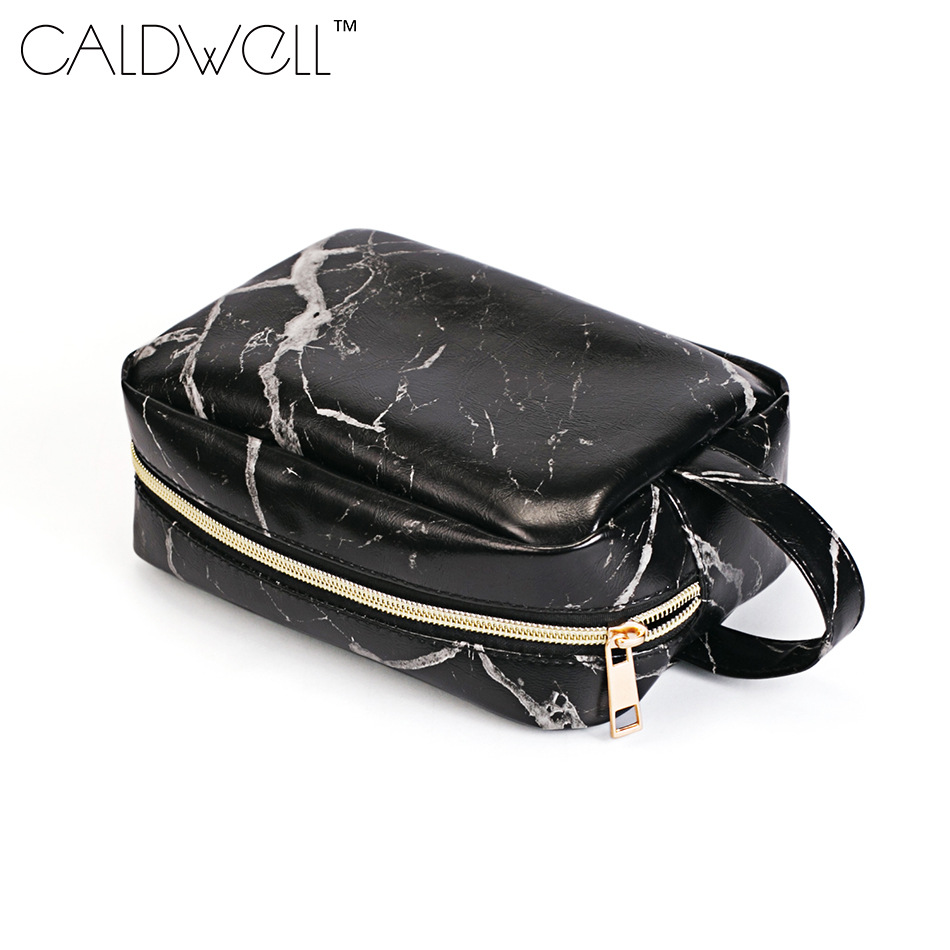 Marble Pattern Cosmetic Bag Large Capacity Lazy Person Storage Bag Multifunctional Portable Travel Toiletry Bag Stone Pattern