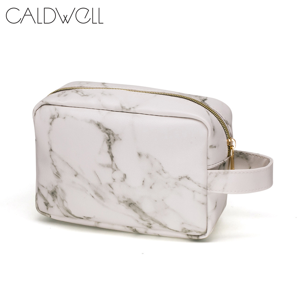 Marble Pattern Cosmetic Bag Large Capacity Lazy Person Storage Bag Multifunctional Portable Travel Toiletry Bag Stone Pattern